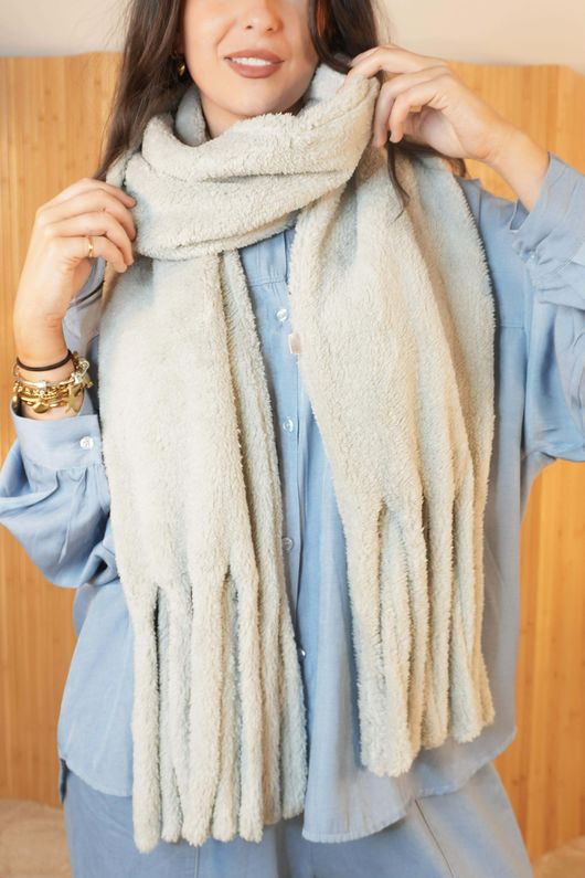 Teddy Slims Fleece Scarf Cloud /46 